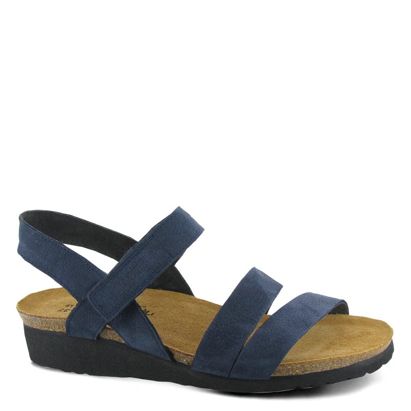NAOT Kayla Women's Sandals â€“ 3-Strap Support with Backstrap, Cork-Latex Footbed, Arch Support â€“ Comfortable for All-Day Walking Navy Velvet Nubuck 9-9.5 N-M US - Image 1